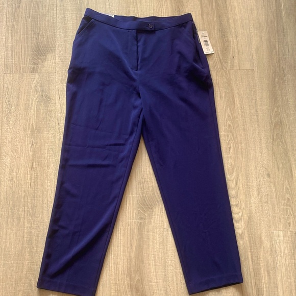 NEW Alia Navy Dressy Straight Pants 14 - Picture 2 of 9